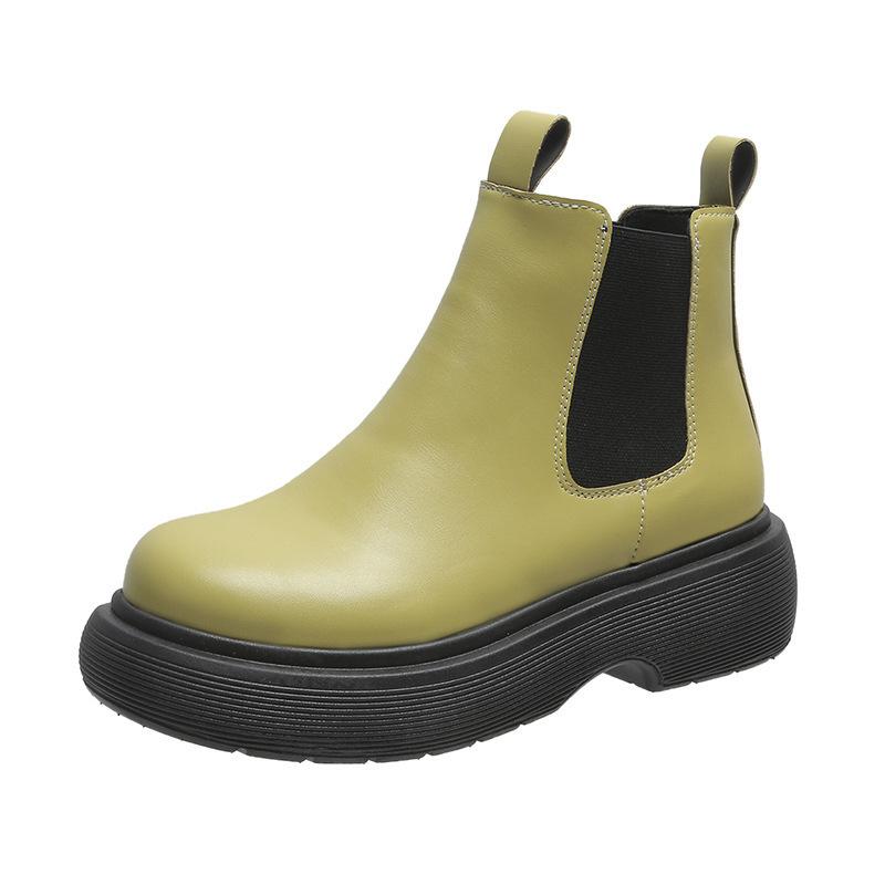 New Luxury Chelsea Boots Women Ankle Boots Chunky Winter Shoes Platform Ankle Boots Slip On Chunky Heel Boot Brand Designerjk9