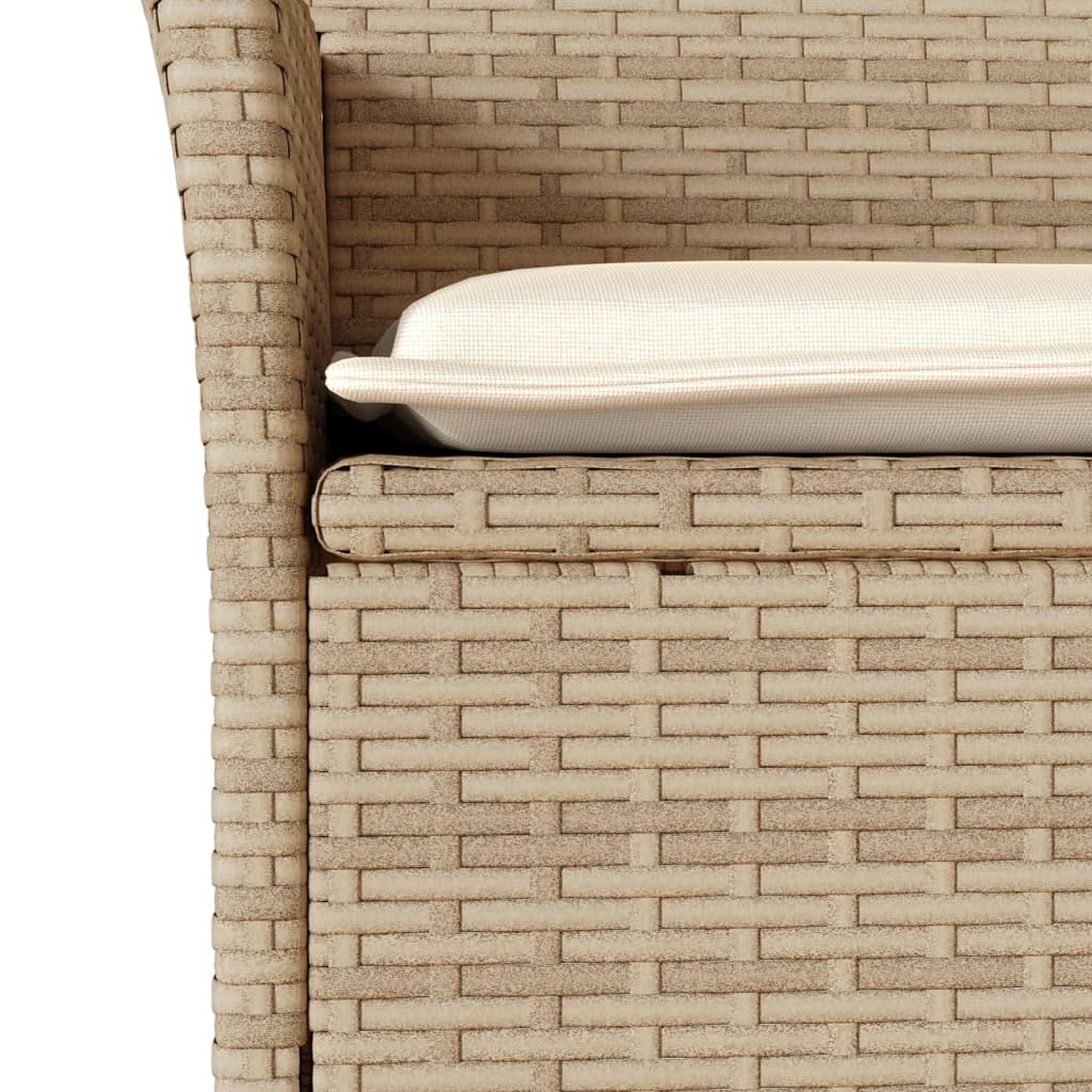 Vidaxl 3-Cz. Juego de Muebles de Jardín con Cojines, Beige, Ratán Sintético