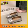 Spring French Bow Single Shoes Large Size Flat Shoes New Soft Sole Retro Women's Shoes Ladyshoes Ballet Shoes Women