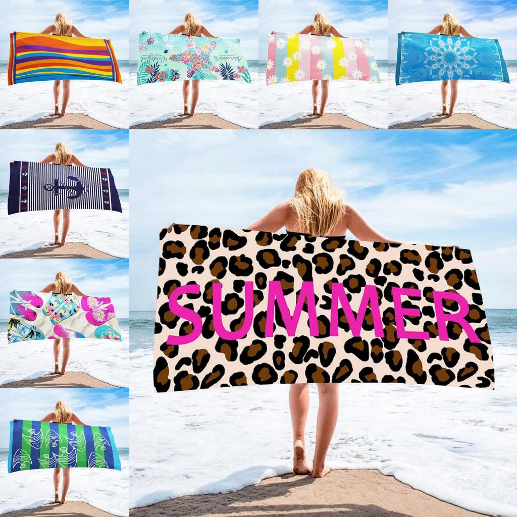 Beach Towel 150d Microfiber With Printed Design For Vacation And Pool Days