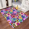 Colorful Geometric Circle Carpet Suitable As a Non-slip Mat for the Living Room or Bedroom Sofa