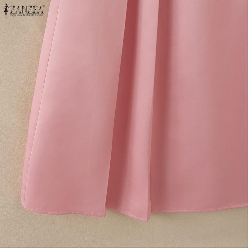 ZANZEA Women Short Sleeve Blouse and Long Skirts Casual Two Piece Suit Sets