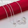 925 Sterling Silber 18 Zoll Blumenhalskette Schmuck