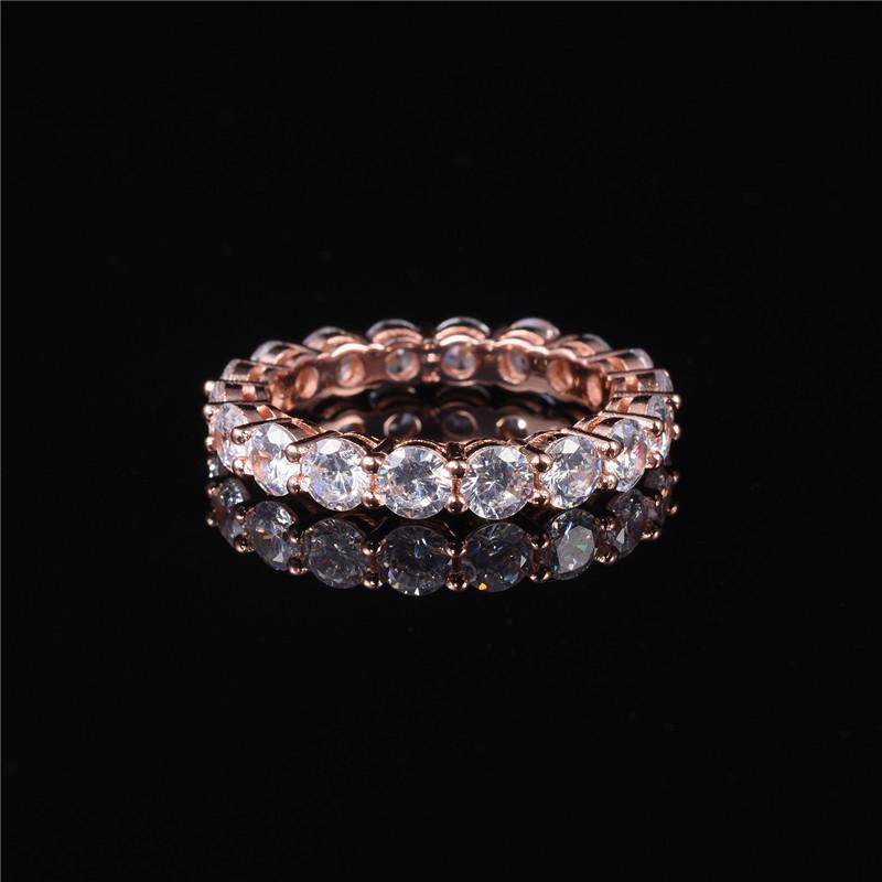 Eternity 925 Sterlingové stříbro Zásnubní Svatba Prsteny sady pro Ženy Nevěsta Princeznovský brus Diamant Slib Párty Šperky Dárek