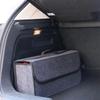 1 pièce Boîte de rangement en feutre gris foncé pour voiture sac de rangement pour voiture agrandi et épaissi boîte de rangement en feutre doux boîte de rangement ménagère