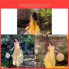 Tropical Yellow Long Dress With Backless Design For Beach Vacation Womens Resort Wear