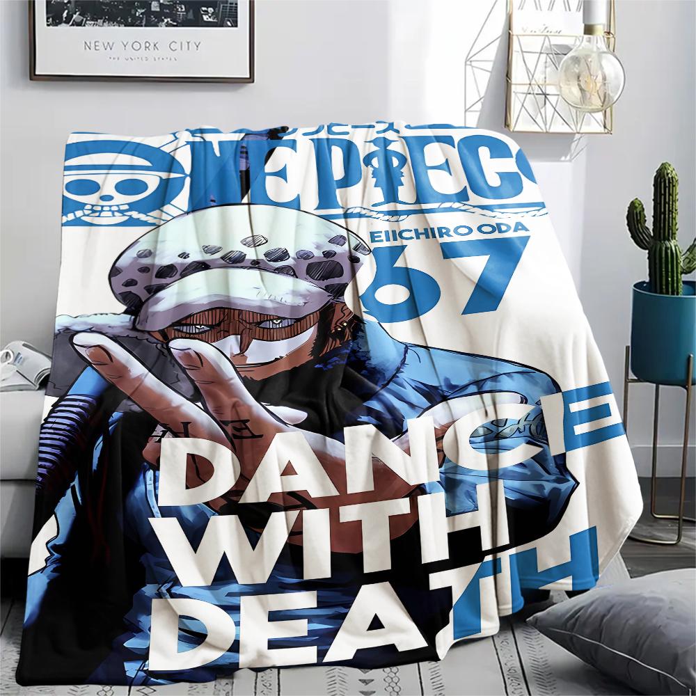 One Piece Character Print Flannel Blanket,High Quality Comfortable for All Seasons,Home Decor,Warmth and Comfort,Perfect for Christmas Gifts