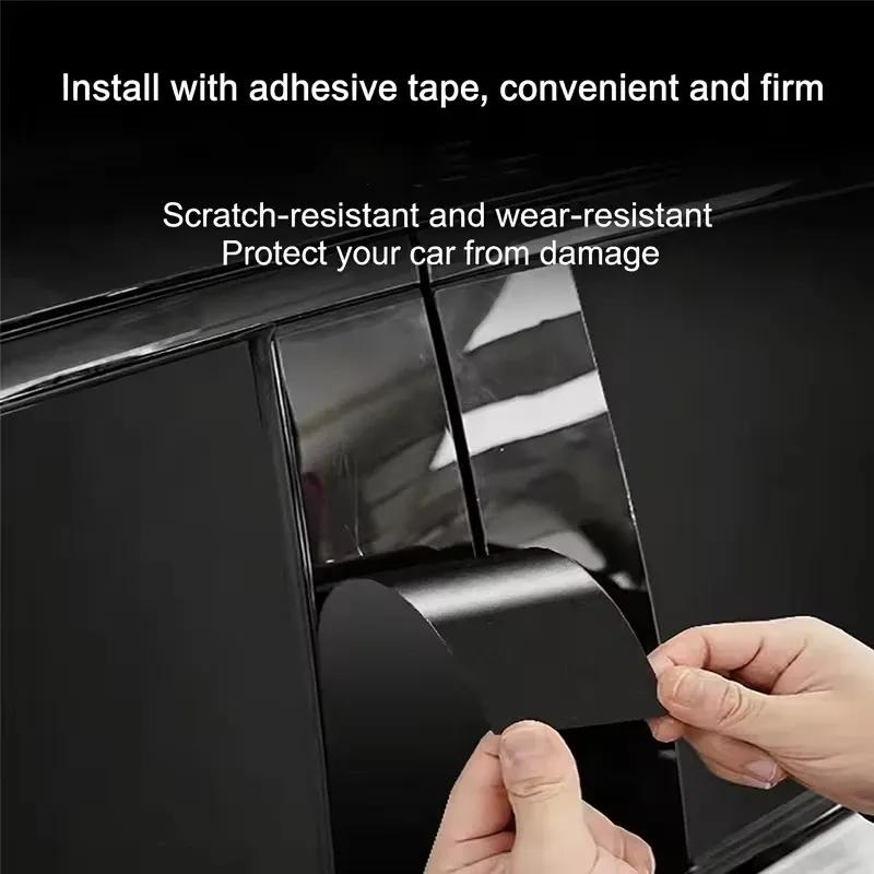 6 stuks Voor Mitsubishi Pajero Sport 2016- 2017 Raamlijst Covers Middenfilm Kolom B C Stijl Posts Sticker Auto Accessoires