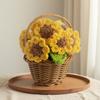 Crocheted Potted Flower Decoration Handmade Knitting Floral Ornament Finished Hand Woven Flower Home Office Table Centerpiece