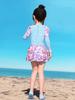 2026 Long Sleeve Girls' One-Piece Swimsuit Skirt Style with CPC Certification for Medium and Large Children