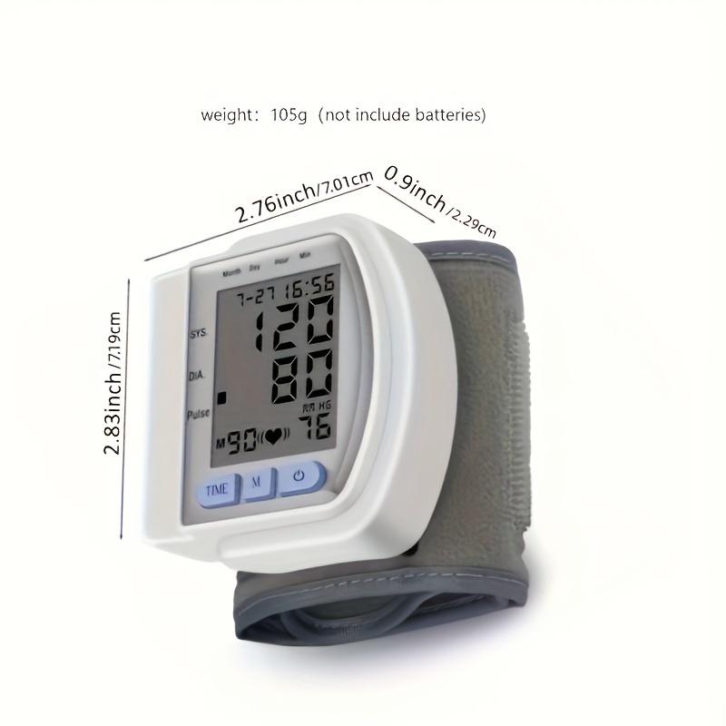 Automatic Digital Wrist Blood Pressure Monitor with Large LCD Display and Adjustable Cuff - Suitable for Adult Use, No Batteries Included