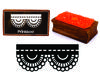 Printtoo Silhouette Ornate Lace Border Rectangular Wooden Rubber Stamp