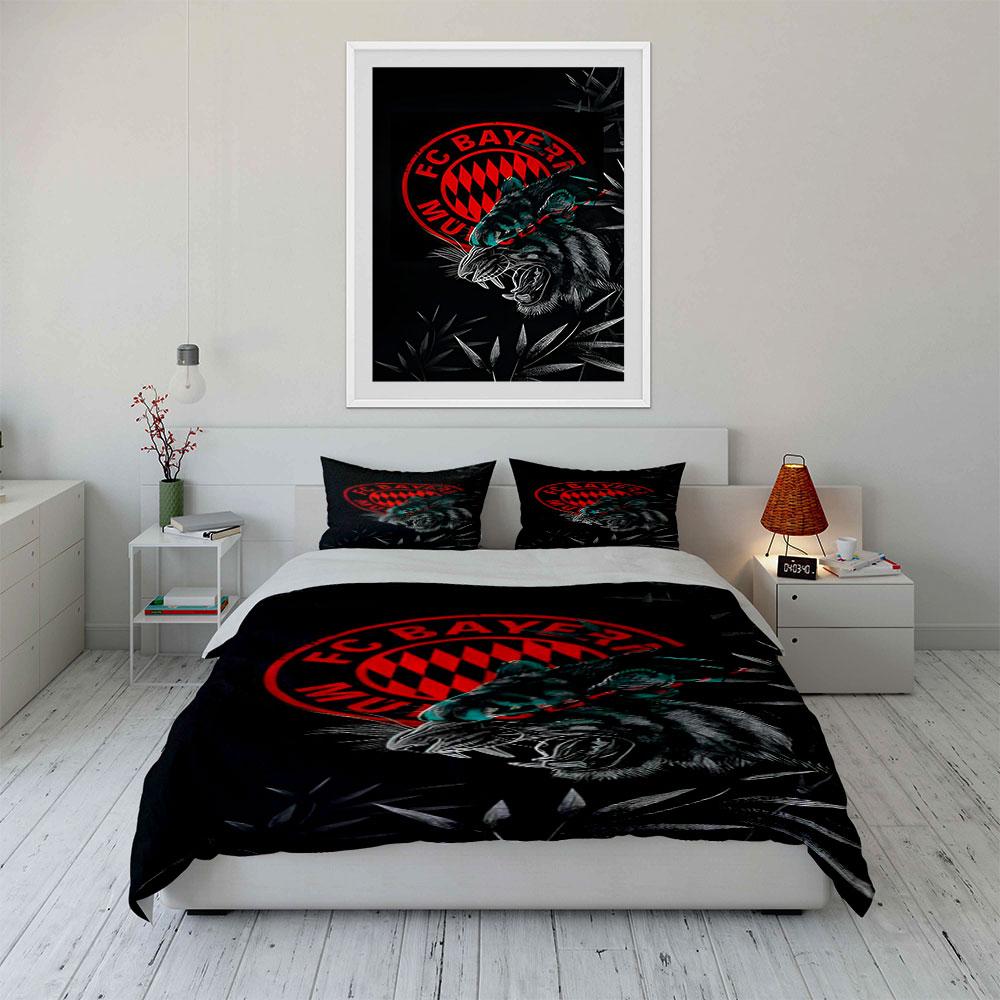 Red FC Bayern Logo. Bedding Sets Duvet Cover Sets Duvet Covers Pillowcases(1 * Duvet Cover 2 * Pillowcases Without Duvet Insert)