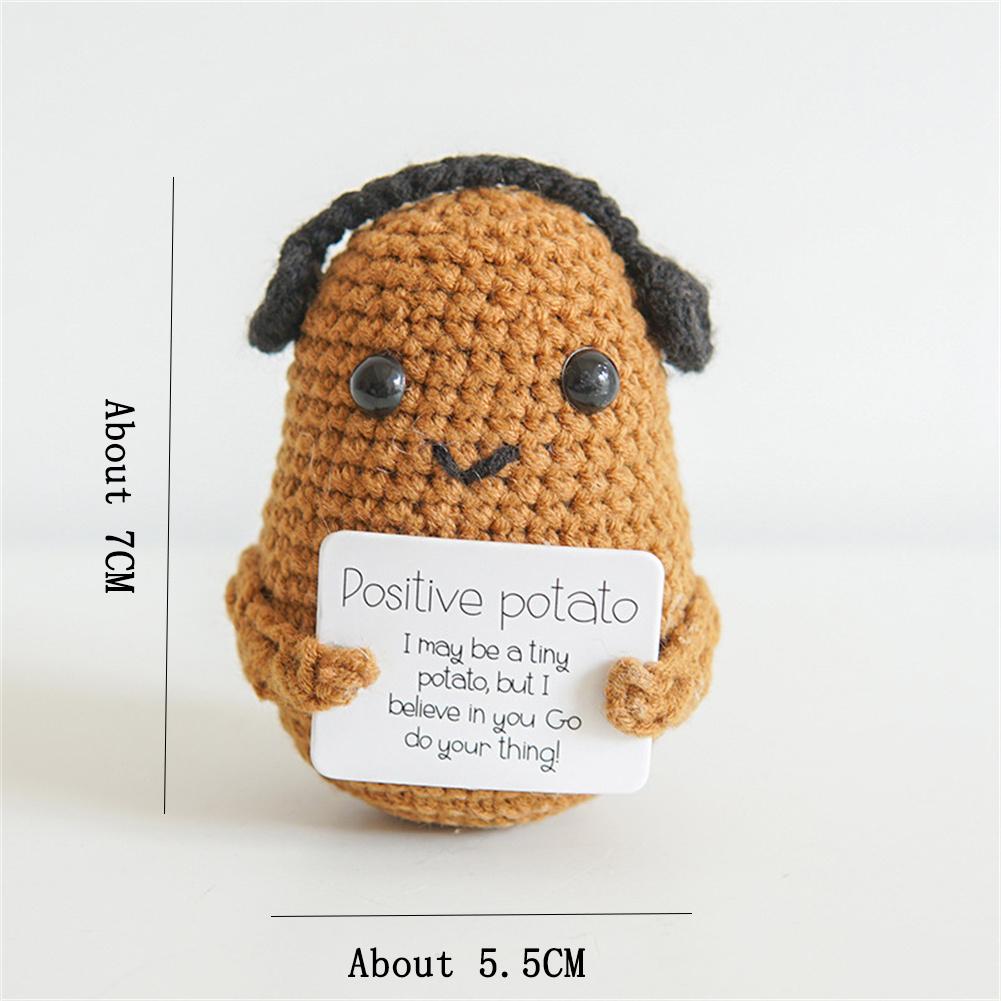 Positive Cute Potato Home Room Decor Mini Handmade Plush Ornament Knitting Wool Yarn Doll Birthday Gifts Room Decorations