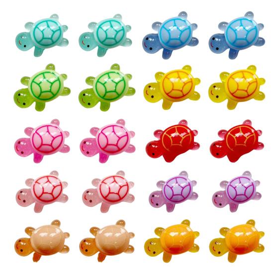 20Pcs Mini Luminous Turtle Figurine Glow-in-the-dark Tiny Colorful Tortoise Model Miniature Resin Animal Statue Decoration Ornament Party Favors