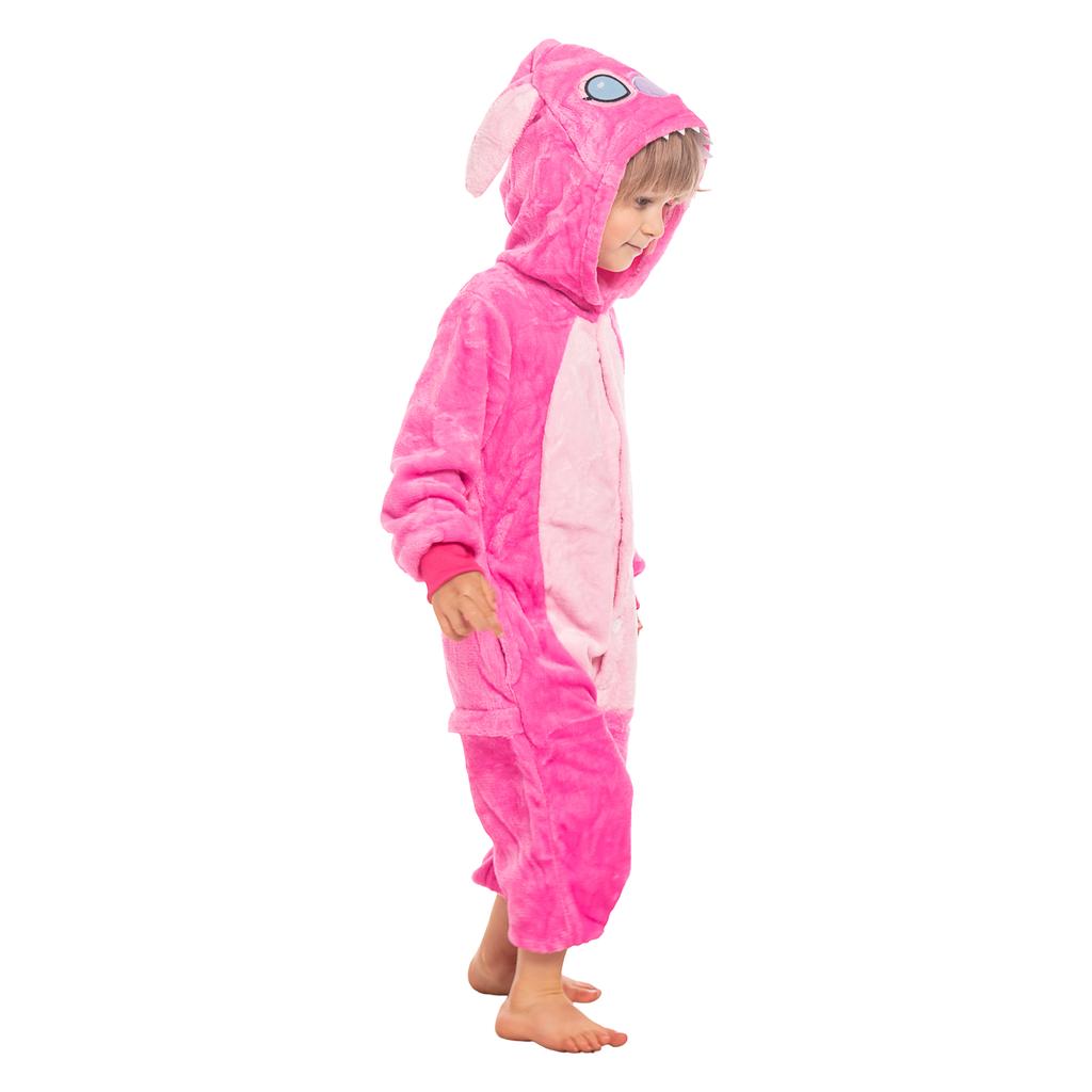 Kinderpyjama Kigurumi Onesie Kostüm Stich Rosa 115-125 cm