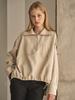 Leupeulle [De La] Half Zip Shirt (Cream Herringbone)