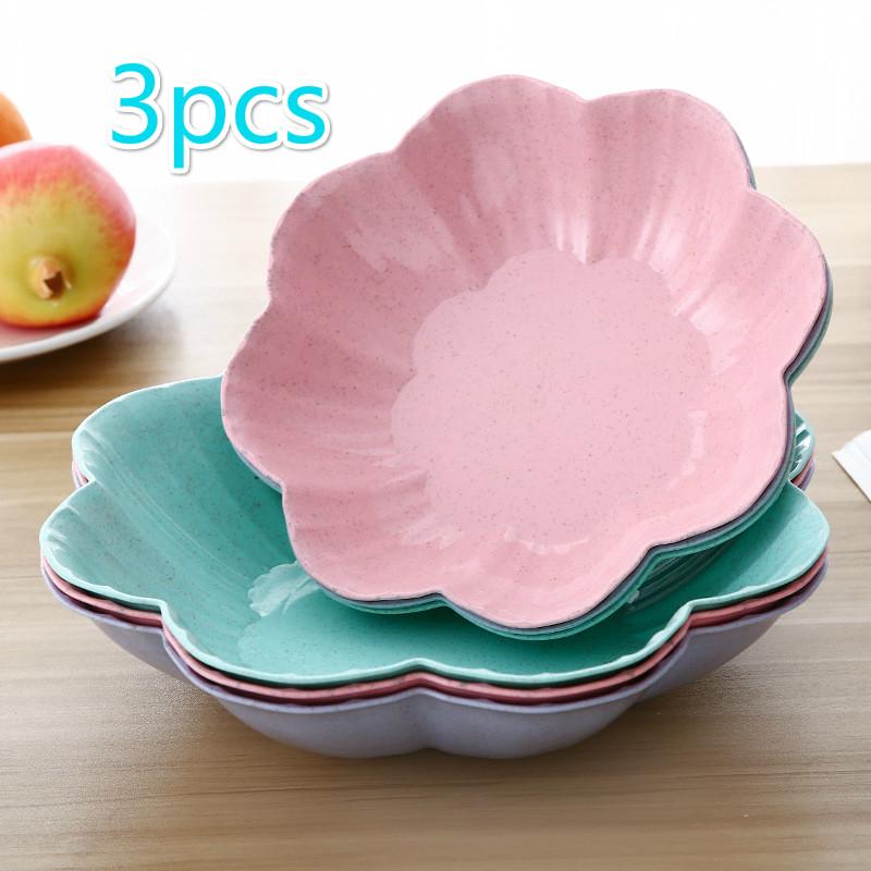 3pcs Food Fruit Plate Nut Garbage Dish Organizer Dry Fruit Holder Storage Box