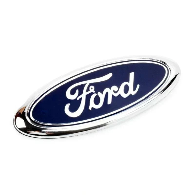 15x6CM Car j3 Front Hood Trunk Badge Logo Sticker For Ford Logo Kuga Mustang Fiesta Transit Focus Escape Ranger Mondeo Car Styling