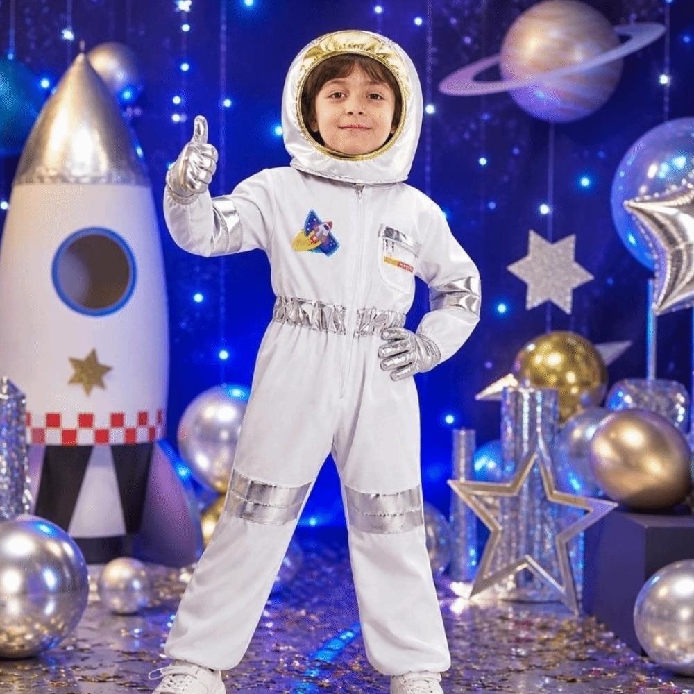 With Gloves Spaceman Costume Jumpsuit Cosplay Costume Dress Up Children Astronaut Costume Children