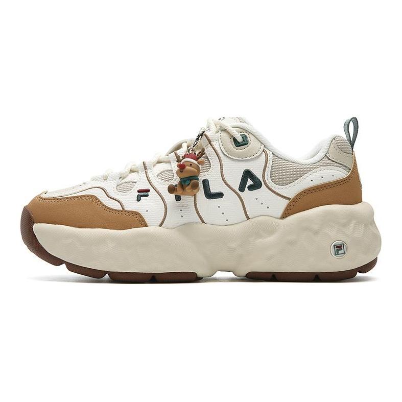 FILA MUFFIN Cushioning Abrasion Resistant Lightweight Low top Casual Shoes Women's White Brown F12W611132FGA
