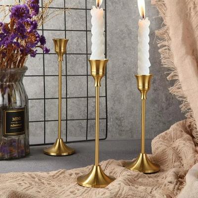 1pc/3pcs Vintage and Elegant Metal Tabletop Candle Holders Are Used for Weddings Thanksgiving Christmas and Hotel Decoration