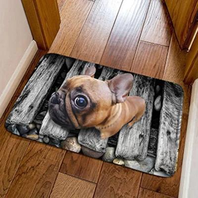 Cute Pug Pattern Mat Bathroom Absorbent Bedroom Home Door Mat Kitchen Balcony Living Room Entrance Entrance Carpet Decoration