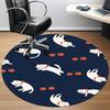 1 Stück Kirschkatzen Büro Runder Teppich, Unter Bürostühlen Schlafzimmer Wohnzimmer Heimdekoration, Raumdeko