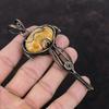 Fossil Coral Pendant Copper Wire Wrapped Gemstone Pendant Handmade Copper Jewelry Stylish Pendant Natural Fossil Coral Jewelry Gift For Mom