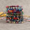 Dames Heren Touw Armband Boho Gevlochten Armband Vintage Weefsel Handgemaakte Textiel Bangles Mode Sieraden Patroon 1PC
