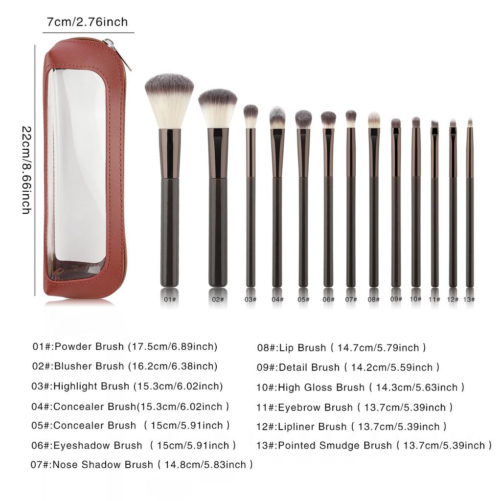 13 buc. Pensule de Machiaj cu Geantă de Depozitare Moi Pufoase Cosmetică Fond de Ten Pudră Fard de Ochi Kabuki Amestecare Instrument de Frumusețe Machiaj