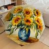 1pc Sunflowers Vase Automatic Folding Umbrella, Heavy Duty 8 Rib Iron Frame,  Suitable for Travel, Daily Use, Birthday, Decor Gift M0105110