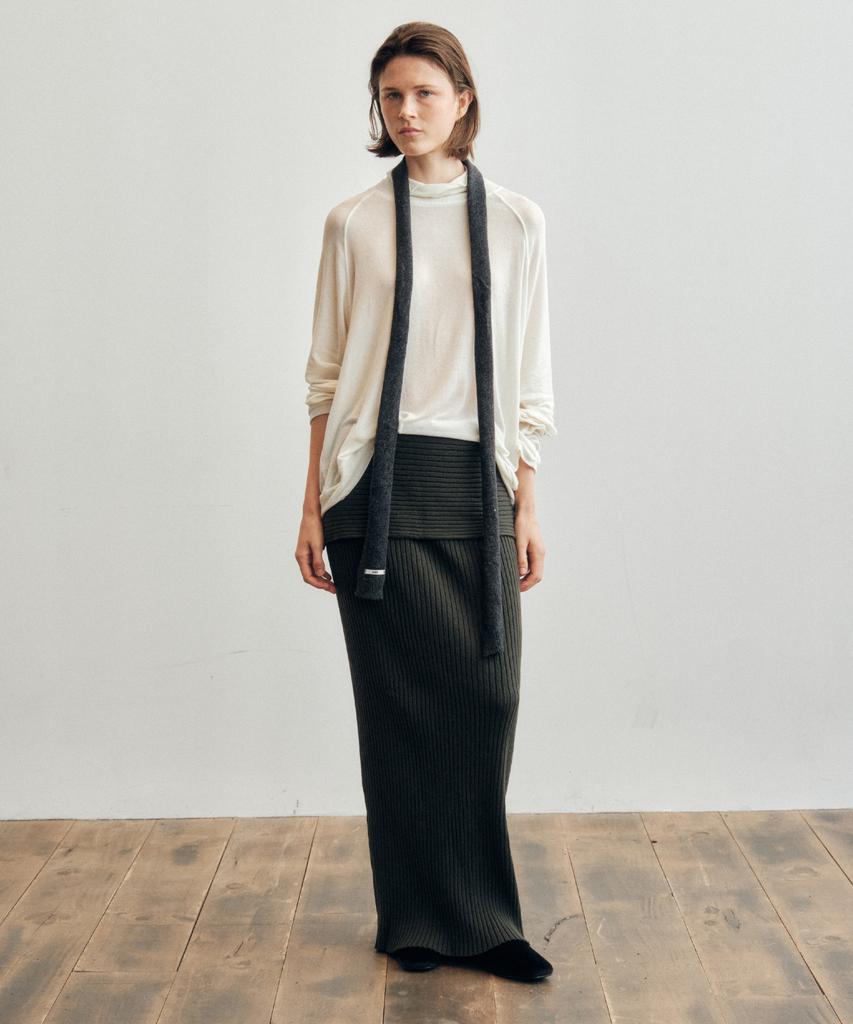 Cita Every Day Comfort Knit Long Skirt_Cts622(Khaki)