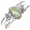 Fuchsite Gemstone Antique Silver Jewelry Cuff Bracelets 7''Adjustable