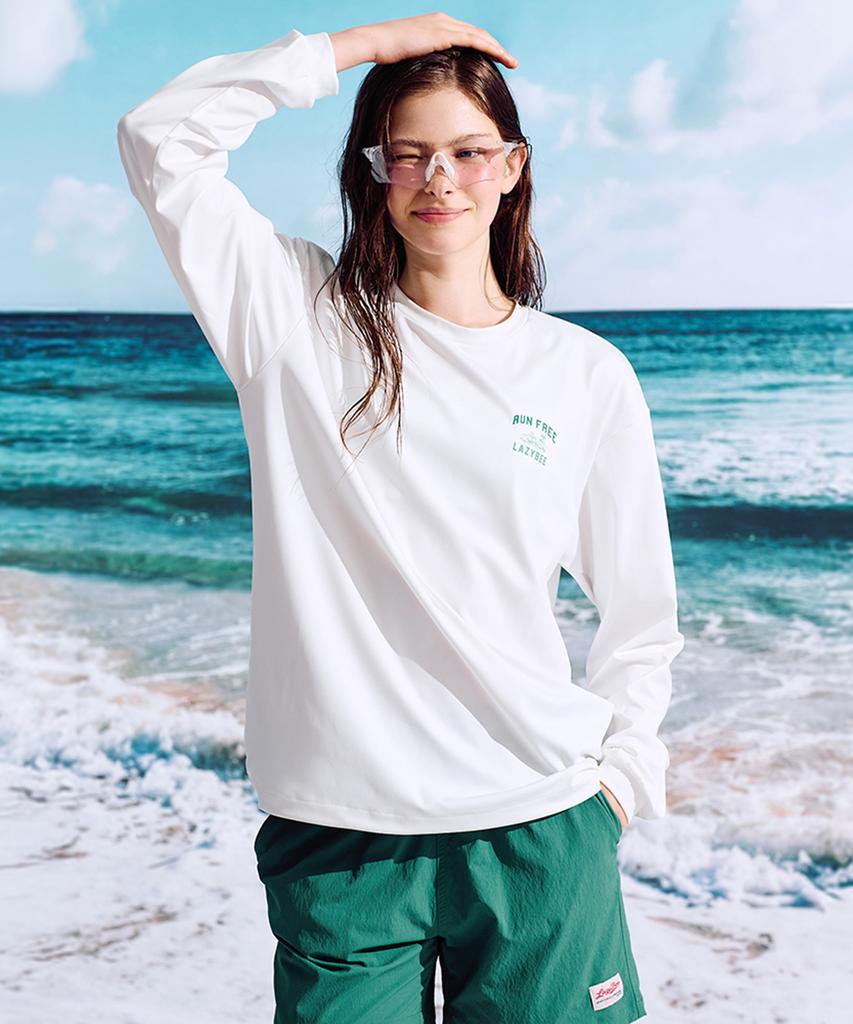 Leijibi Airfresh String Oversized Rash Guard Long Sleeve Women'S & Men'S Swimwear Mw (7 Colors) (B Type)