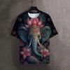 Men's T-Shirts Summer Animal Elephant Pattern 3D Print Tops Tees Women Streetwear Fashion Oversized T Shirt Men Clothing Tops