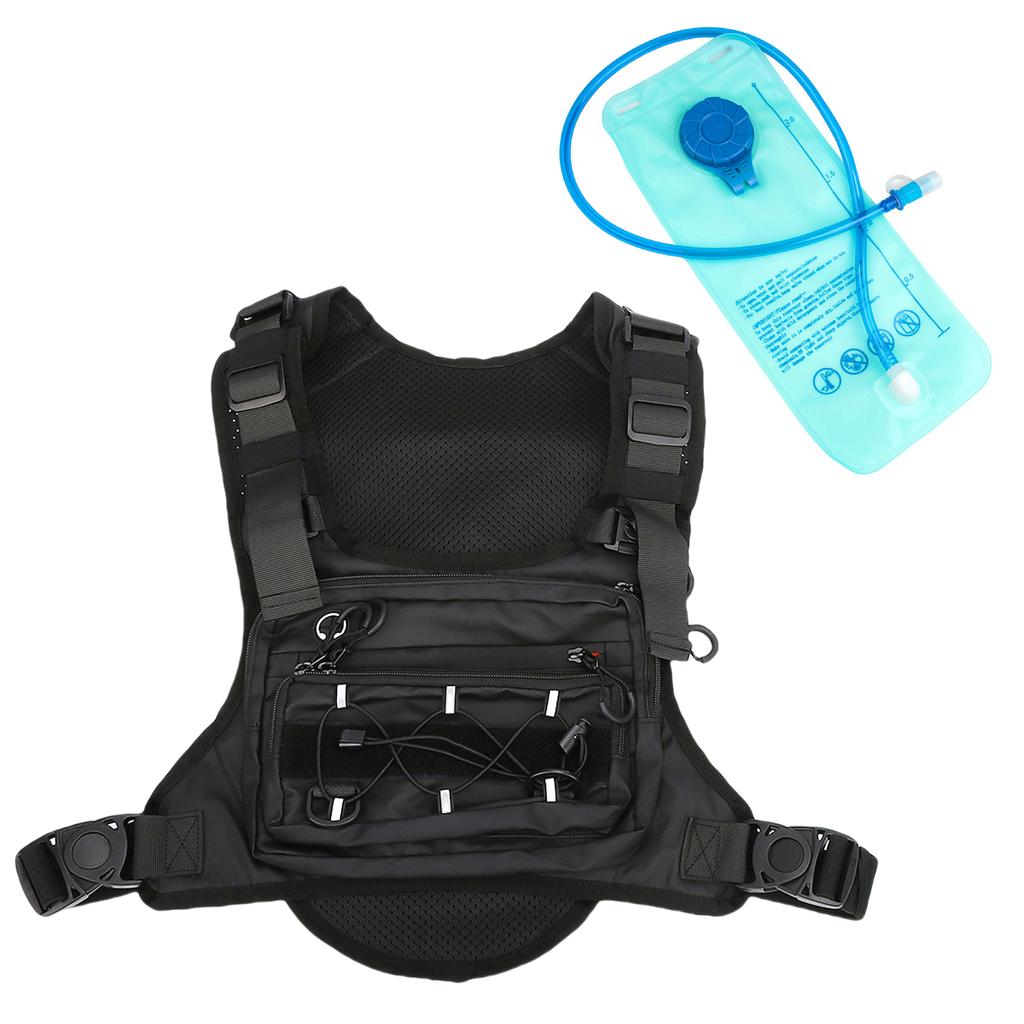 Hydrationsweste Laufrucksack 2L Trinkblase Mehrere Taschen Leicht Atmungsaktiv Verstellbarer Brustgurt zum Wandern