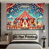 One 2D Flat Banner, Showcasing an Amazing Animal Circus Performance, Made of Polyester Fabric