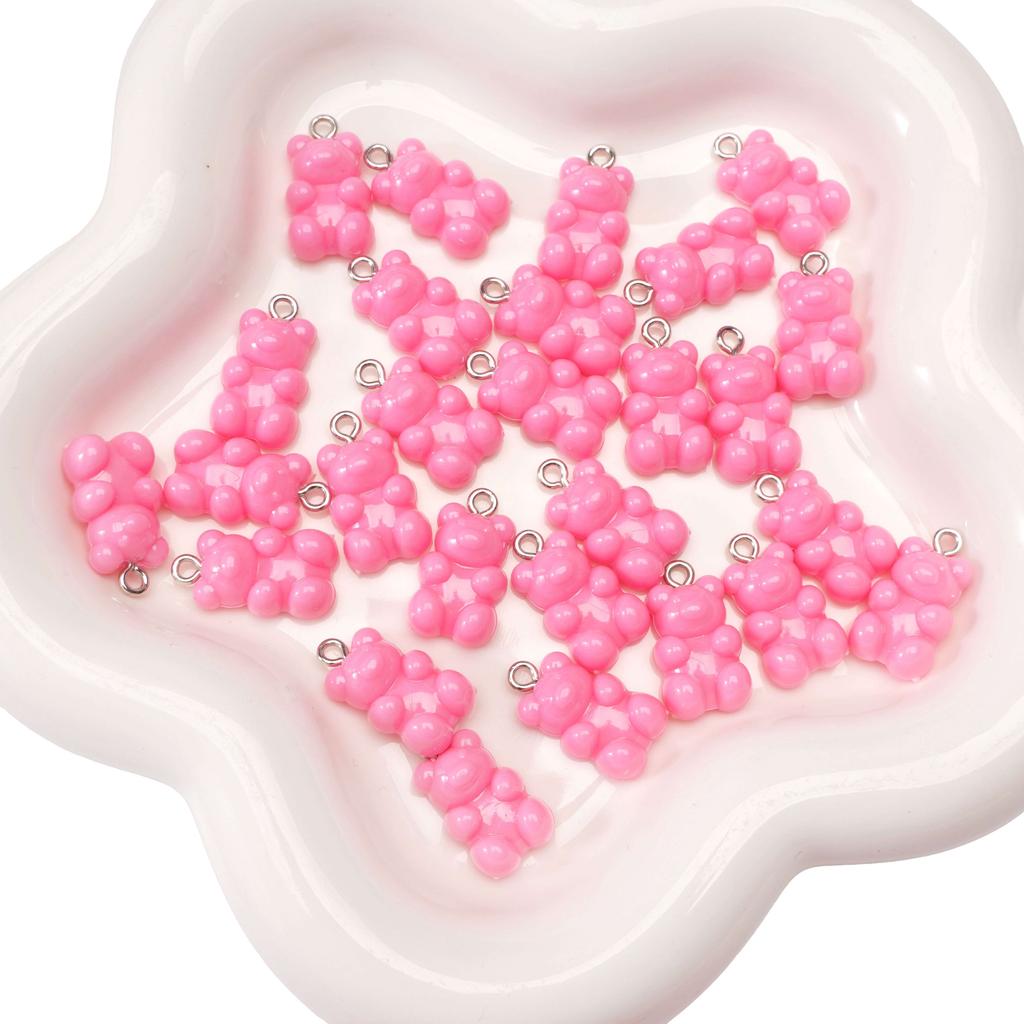 1000Pcs Cute Resin Gummy Bear Pendant Charms for Jewelry Findings DIY Accessories