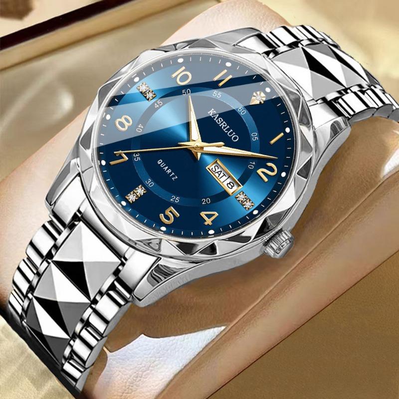 New Genuine Men's Watch Double Calendar Fashion Waterproof Luminous Business Premium Mechanical Quartz Watch Men's Watch