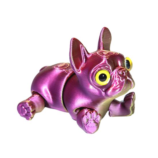 3D-gedruckte Französische Bulldogge Gelenkiger Hund mit Beweglichen Gelenken Flexible Welpen-Fidget-Spielzeug Schreibtisch-Haustier für Zuhause Büro Stressabbau