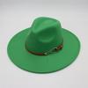 9.5Cm Big-Brimmed Top Hat, Foreign Style Jazz Hat, Retro Felt Hat Temperament, British Style Belt Buckle Woolen Hat