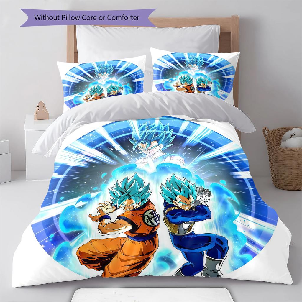 Son Goku Rašto Patalynė, Antklodės Komplektas Antklodės Užvalkalas Pagalvės Užvalkalas Namų Gimtadienio Dovana (1 * antklodės užvalkalas + 2 * pagalvės užvalkalai, be šerdies)