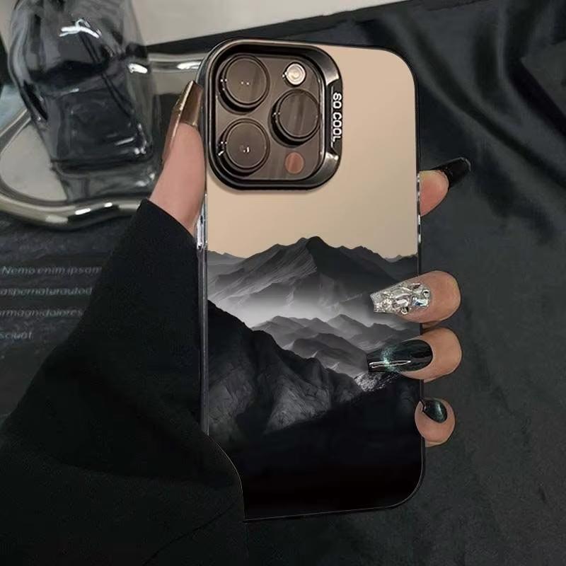 Dunkles Nebelgebirge Handyhülle Für iPhone 17 16 15 14 Pro Max 13 12 11 Pro Max 7 8 Plus XS XR X 16E Hartschalenhülle Funda