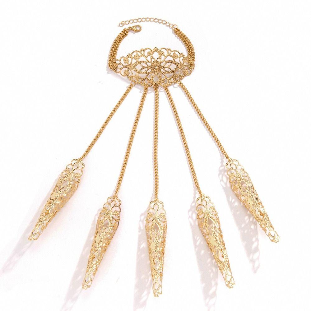 Hand Jewelry Gothic Finger Bracelet Punk Punk Nail Rings New Finger Wrist Chain Bracelets Women