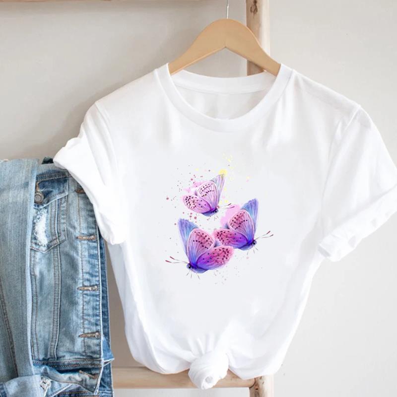 (Aziatische maat) T-shirt Dames Liefde Hart Zoet 90s Trend Schattige Print Dameskleding Casual Korte Mouw Mode T-shirt Vrouwelijk Grafisch T-shirt