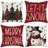 Weihnachts-Kissenbezug Dekoratives Sofa Wohnzimmer Kissen Kissenbezug Leinen-Kissenbezug