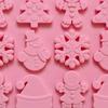 Christmas Silicone Mold 12 Cavities Snowman Tree Hat Cookie Man Non-stick Food Grade Easy Release DIY Fondant Chocolate Candy Biscuit Jelly Ice Cake