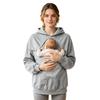 Felpa da donna con marsupio porta bebè, manica lunga, cerniera nascosta, con cappuccio, per uso casual, da viaggio, quotidiano