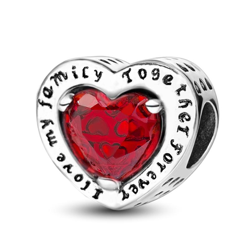Copper Metal Lover Heart Cute Strawberry Red Series Charm Bead Components Bead Components Compatible With Authentic Original Pan Bracelet High
